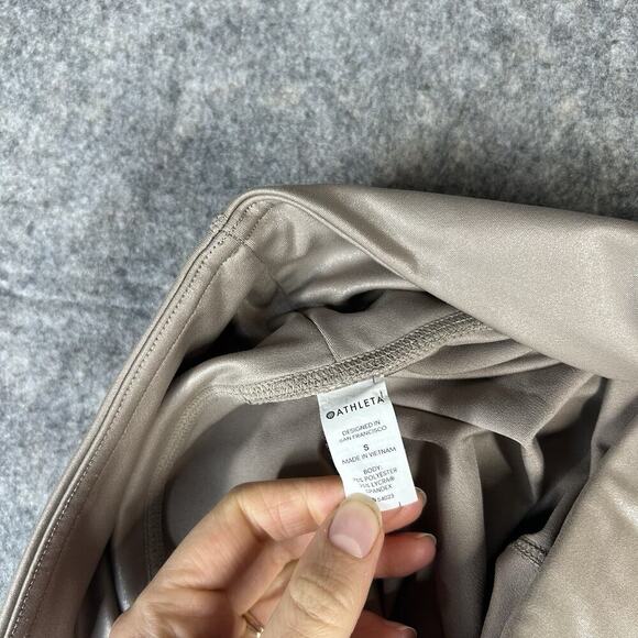 Athleta Elation Shimmer Tight Womens Small Sandbar Taupe Athleisure - Picture 7 of 9